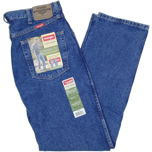 Wrangler Original Men's Jeans I Five Star Regular 100% Cotton Fit Jeans - Picture 7 of 12